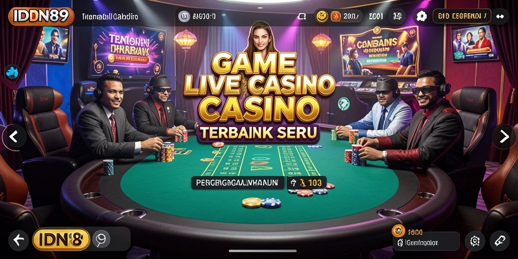 Tampilan gameplay Live Casino yang mendebarkan di IDN89.