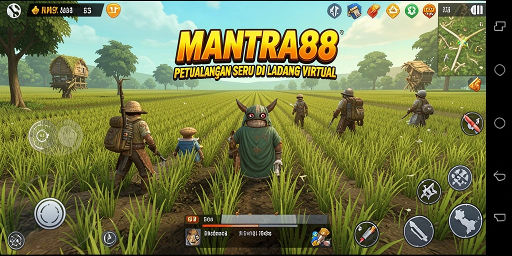 Tampilan menarik dari gameplay <strong>MANTRA88</strong> yang menampilkan ladang yang subur.