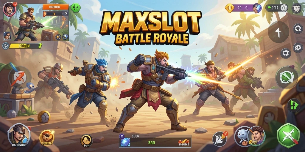 Gameplay seru MAXSLOT dengan aksi Battle Royale yang mendebarkan.