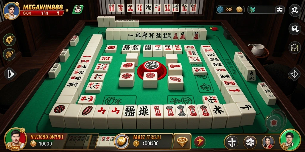 Tampilan gameplay seru dalam MEGAWIN888 menunjukkan aksi Mahjong yang mendebarkan.