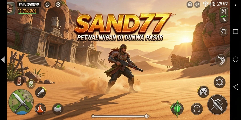 Screenshot gameplay SAND77 dengan aksi mendebarkan.